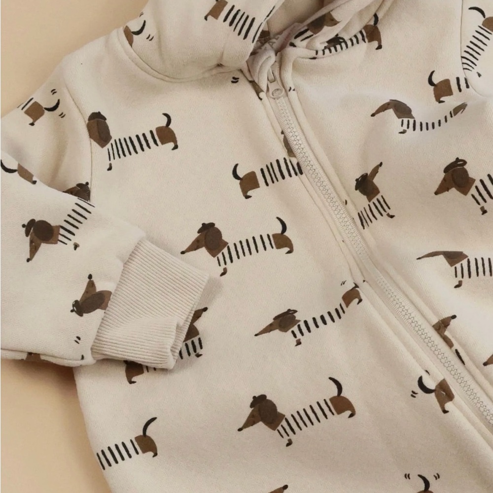 Rylee + Cru Hooded Jumpsuit In Dachshund 2-3 years